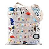 JTOUK Broadway Musical When I Grow Up - Bolsa de mano para teatro musical Broadway, regalo de gusano de biblioteca para mujeres, Braver Matilda Tote Eu, 13.78 inch x 14.96 inch, Large