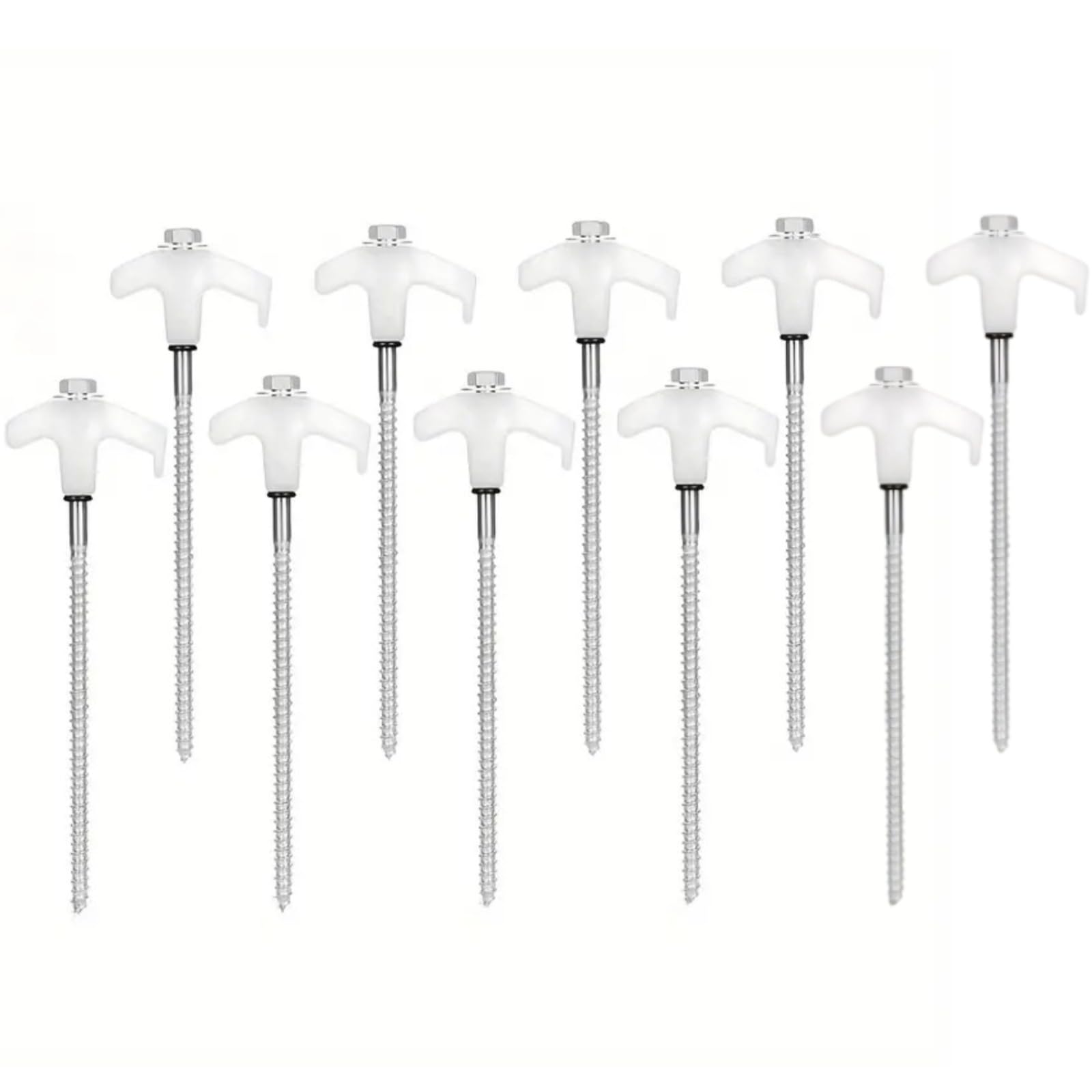 10 Piezas Piquetas de Acero para Carpa, Clavijas de Tienda de Acero, Clavos de Tierra Robustos con Rosca, Clavijas Camping Suelo Duro, para Tiendas de Jardín, Camping, Pesca y Bosques