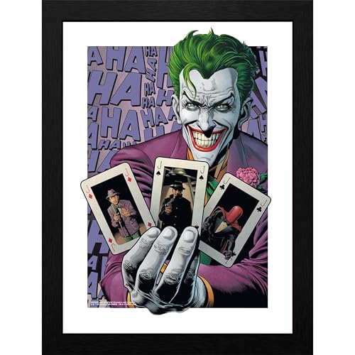 Image of GB eye DC Comics Batman The Joker Haha Cards 30 x 40cm Framed Collector Print