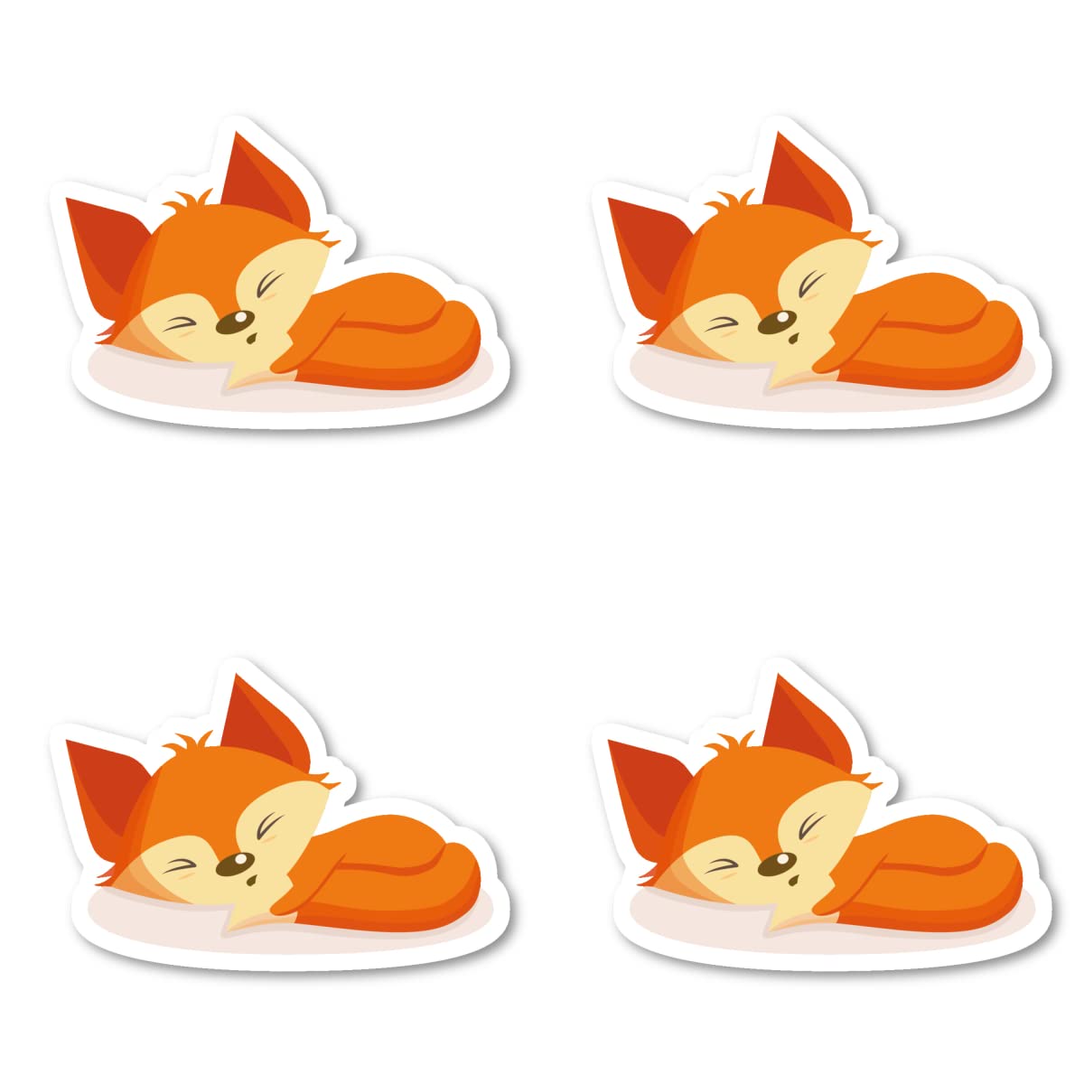 Fox Sticker Cute Animals Stickers (4 Pack) - Laptop Stickers - 2.5 Inches Vinyl Decal - Laptop, Phone, Tablet Vinyl Decal Sticker S214481-P-4