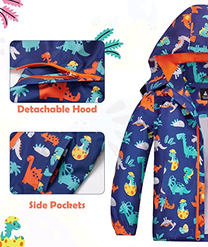 Image of SWISSWELL Toddler Boys Girls Rain Jacket Waterproof Outwear Breathable Rain Coat for Toddler with Detachable Hood 2-7 Years