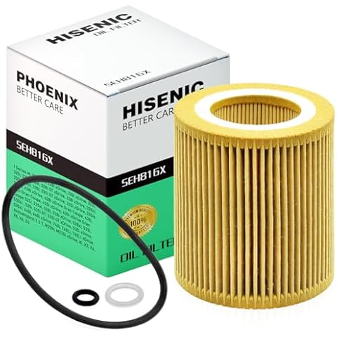 Oil Filter Fits for BMW X6 X5 128i 135i 325i 330i 335i 328xi X1 X3 X4 Z4 Metal Free Filter HU816X E60 E70 E90 | Refer No. 11427541827 11427953129 Cover