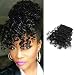 Shinon Kinky Curly Human Hair Bangs Clip in Bangs Hair Extension Real 10 A Curly Hair Bangs Black Color