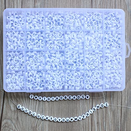 Cuentas de letras acrílicas de corazón de 7 mm para manualidades y pulseras personalizadas 8