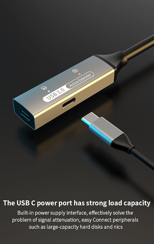 PremiumCord USB-C hosszabbító kábel 10m aktív erősítővel, Type-C 5Gbit/s fekete - 10 m, USB-C