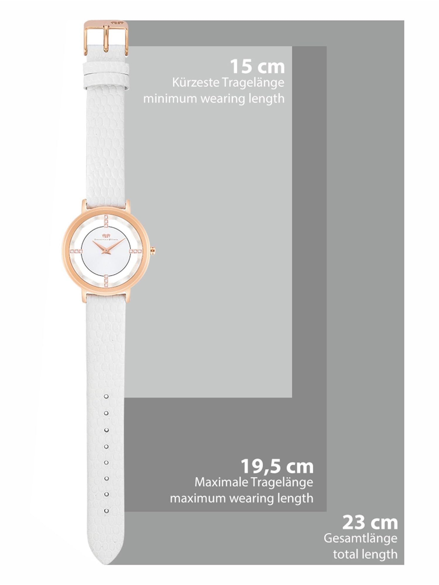 Rhodenwald & Söhne Lucrezia Damenuhr Edelstahl 3 ATM verziert mit Kristallen Echtlederarmband geprägt - Fashion-Uhr Frauen Skeletonoptik