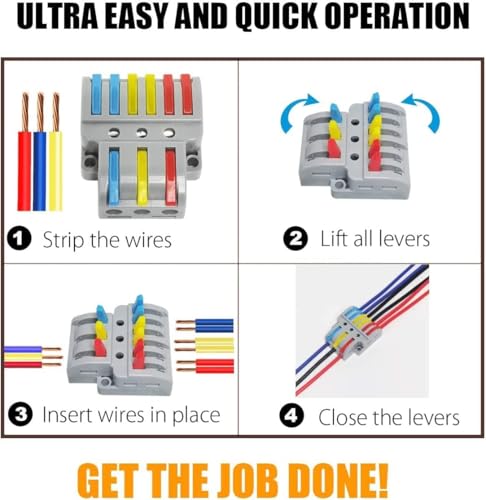 Image of XELYTON Wire Clip Connector, Universal Connection Terminals, Circuit Inline Splices Electric Connectors, Quick Connect & Freely Assemble Electrical Splicing Kit for Compact (3 In 6 Out, 3)