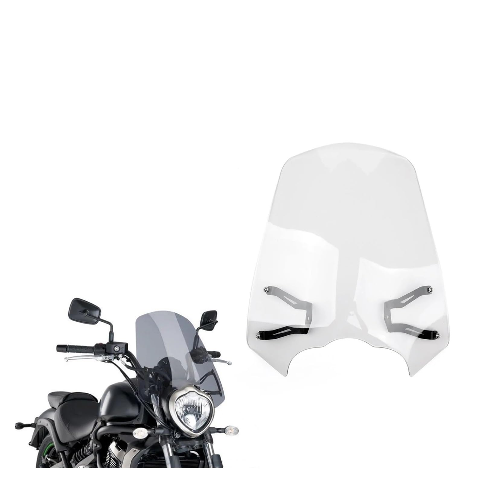 Parabrezza Per Kawasaki Vulcan S 650 (2015-2023) - Schermo In ABS E Alluminio, Protezione Vento E Pioggia