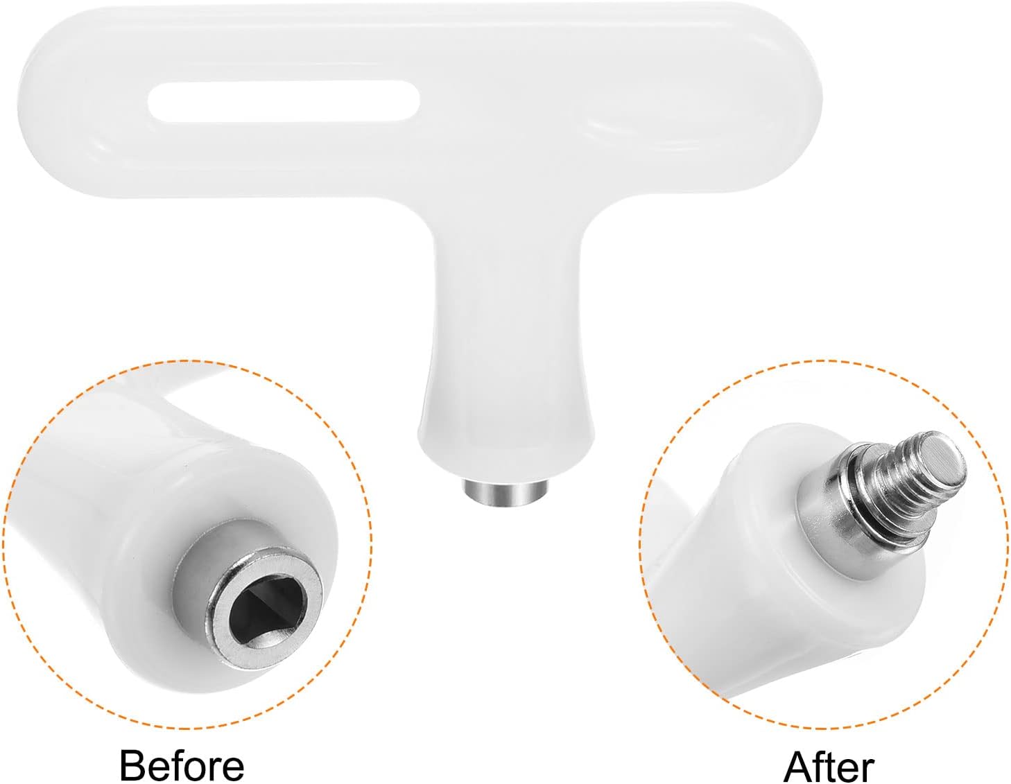 PATIKIL Steel Track Spikes Wrench, Sports Shoe Spikes Replacement Tool T Type Wrench Nail Puller for Track and Field Spikes Shoes, White