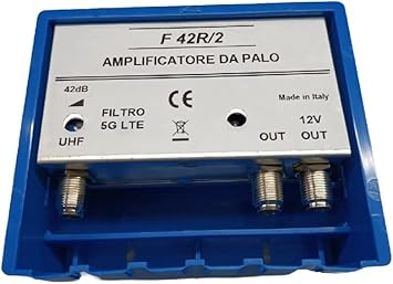 Ricevitore Vhf Amplificatore Antenna TV UHF Con Filtro LTE/5G, Guadagno 42 DB, 1 Ingresso E 2 Uscite | Per Segnale TV Digitale Chiaro Booster Segnale UHF - Foto 11