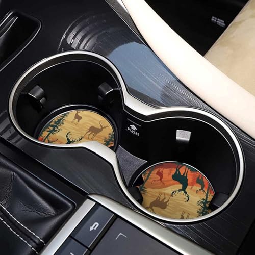 Portavasos decorativos para auto de madera 2.6" 2 piezas miniatura 7