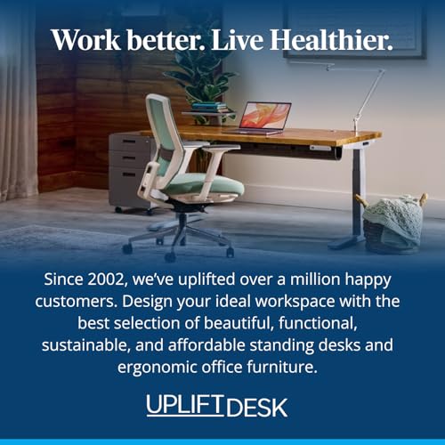 UPLIFT DESK V3 2-Leg Cherry Laminate Wood Standing Desk – Adjustable Height, Advanced 1-Touch Memory Keypad, Under Desk Cable Management, Wire Grommets & Rocker Board (Black C-Frame, 80 x 30 inch) - Image 8