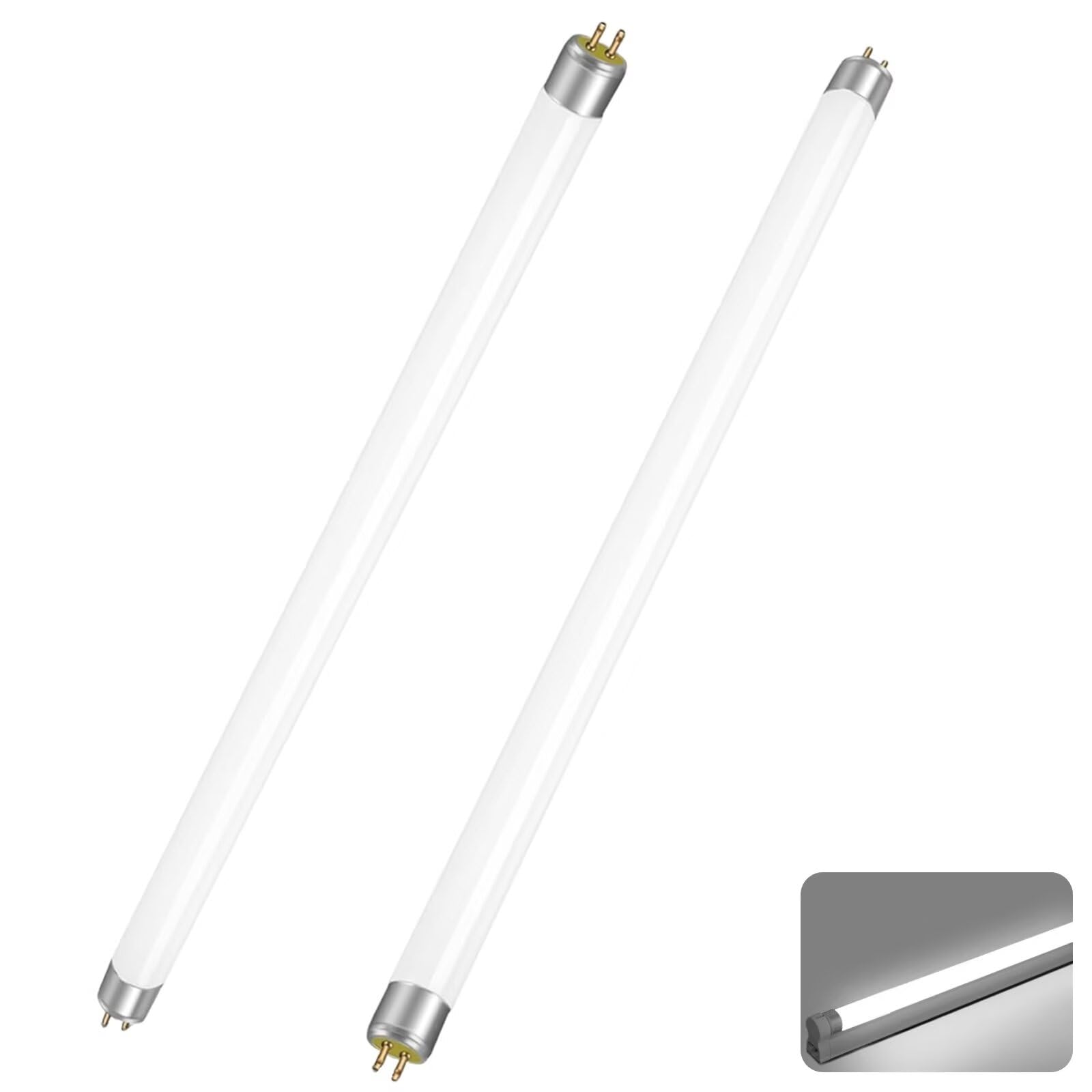 2 Pack Fluorescent Light Tubes, 18W T8 Fluorescent Tube, Size 600mm, Cool White 6500K, G13 Base Low Energy Consumption Tube Light, Emergency Energy Saving Bulb for Kitchen, Bathroom, Cabinet, Garage