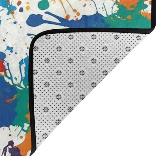 Tapis de sol lavable antidérapant doux grand format pour buanderie