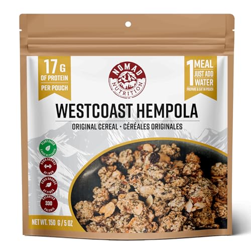 Nomad Nutrition Westcoast Hempola - Original Cereal | Instant Freeze Dried Backpacking & Camping Food | Plant-Based, Non-GMO Hiking Meals with High-Energy, Vegan, Gluten-Free | 112g - 1 Pack