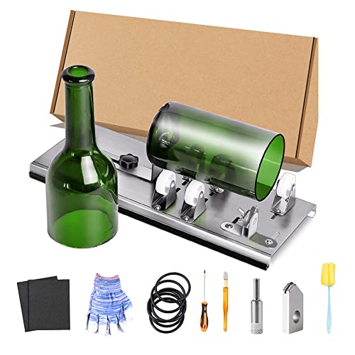 Corte Y Pulido, Tools Cortador de Botellas de Vidrio, Cortador de Vidrio, para Botellas de Vino, Cerveza, Whisky, Champán. Cortadora de Botellas Vidrio Profesional, DIY Tool,...