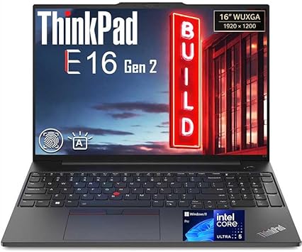 Lenovo ThinkPad E16 AI Business Laptop, Intel Core Ultra 5 125U(Beats i7-1355U), 16" WUXGA, 16GB DDR5 RAM, 1TB Storage(512GB SSD + 500GB External), Backlit Keyboard, Fingerprint Reader, Win 11 Pro
