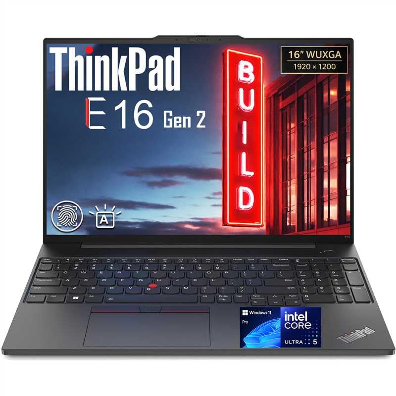 Image of Lenovo ThinkPad E16 AI Business Laptop, Intel Core Ultra 5 125U(Beats i7-1355U), 16 inch WUXGA, 32GB DDR5 RAM, 1.5TB Storage(1TB SSD + 500GB External), Backlit Keyboard, Fingerprint Reader, Win 11 Pro