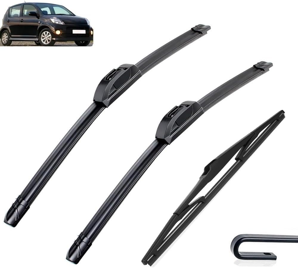 RESKIU Car Front Windshield Wiper Blade Set Replacement for Daihatsu Sirion MK2 2005-2012, All Season Windscreen Wipers Quiet Easy Installation