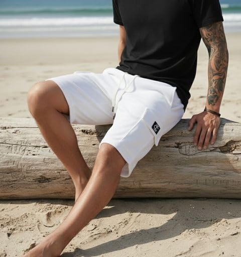 Image of INDICLUB Men's Athletic Performance Shorts,Casual Everyday Wear, Comfortable Drawstring Style
