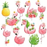 Flamingo Cupcake Toppers 36Pcs Hawaiian Luau Birthday Party Cake Picks Flamingo Summer Party Decorat