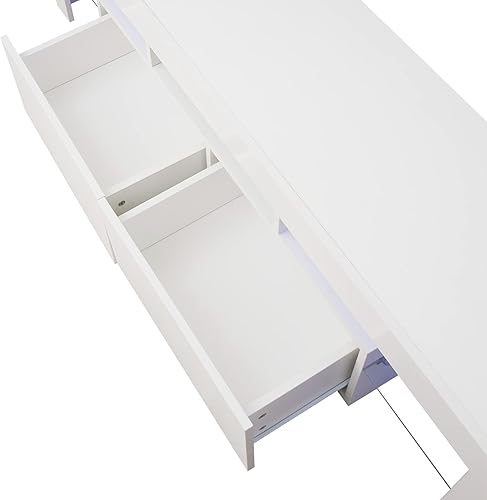 Miniatura 16 de Soporte de TV con luces LED de hasta 55 pulgadas, moderno centro de entretenimiento para juegos, soporte de televisión de alto brillo, consola