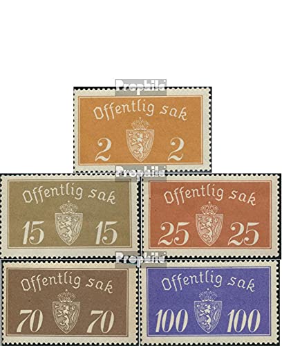 Norway D9I-D21I (Complete.Issue.) with Hinge 1933 Official Stamp Crest (Stamps for Collectors) Flags/Coats of Arms/Maps