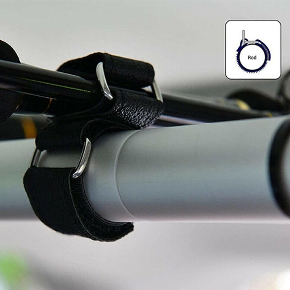 mainlly 2X Fishing Car Organizer S Rod Holder Belts Rod Fixed Strap Carrier Fit for Truck SUV
