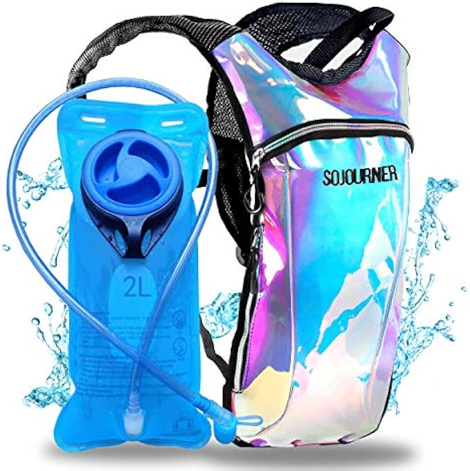 Sojourner Hydration Pack, Hydration Backpack - Water Backpack with 2l Hydration Bladder, Festival Essential - Rave Hydration Pack Hydropack Hydro for Hiking, Running, Biking, Festival Gear