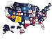 State Flag Travel Map Decal Sticker 21" x 15" for Motor Home RV Trailer Vehicle | Vinyl Sticker Decalfor Laptops Refrigerators Wall | UV Protection Guards Against Fading | Weatherproof and Waterproof