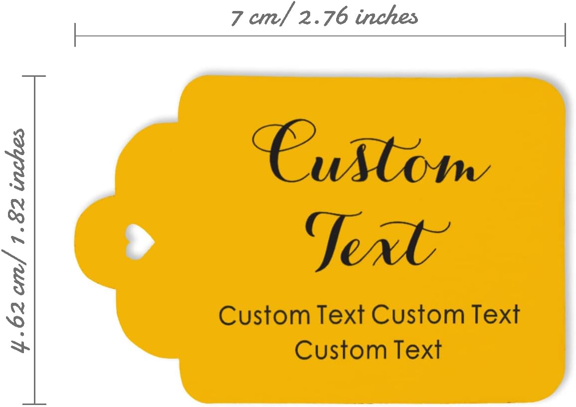 100 PCS Personalized Paper Hang Tags Made Any Text Custom Tags Wedding Favor Gifts : Office Products