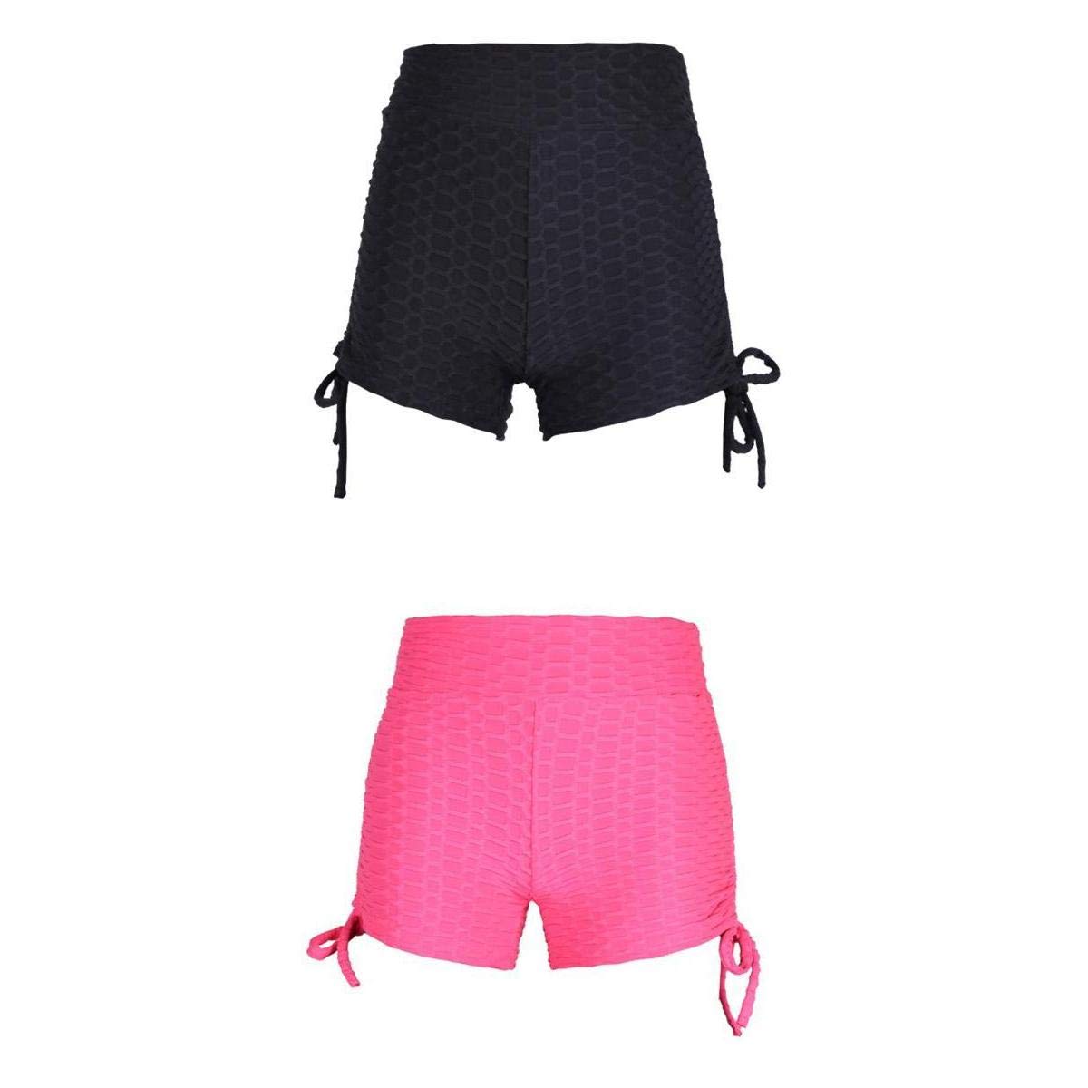CALANDIS™ 2pcs Lady Yoga Pants Stretchy High Waisted Gym Running Shorts Leggings Black+Rose Red | Other Womens Fitness Clothing | Womens Clothing | Clothing & Accessories | Fitness Running & Yoga-image-49