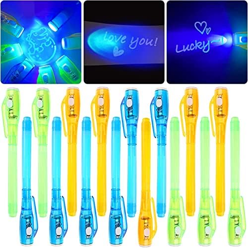MarckersHome Invisible Ink Pen And Notebook, Secret Magic Marker Pens Set With UV Light, Pack of 16 Dinosaur Kids Party Favour Bag Fillers Pinata Toys, Dinosaur Gift for Boys Birthday Gift For Kids