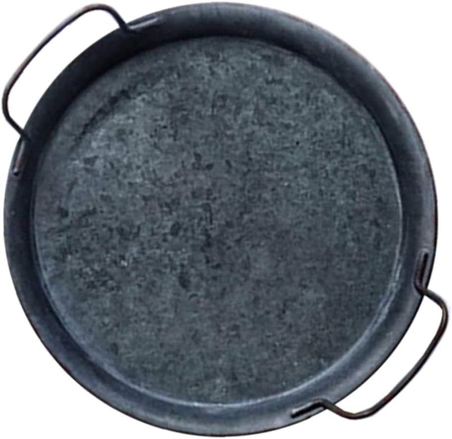 1pc Vintage Tray with Handle Decorative Flat Bottom Storage Tray for Fruits Snacks and Home Decor Elegant Old Style Design