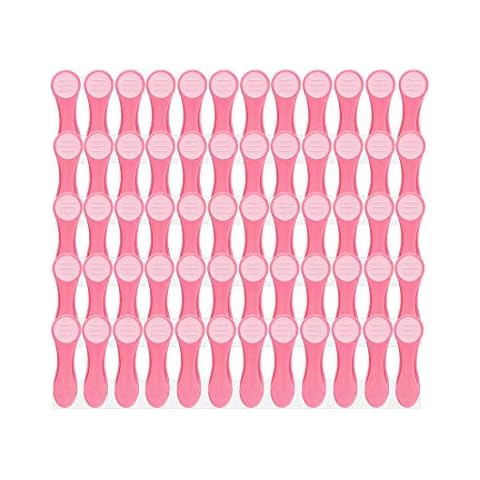 60 clothes pegs in glitter design for delicate laundry with soft grip, latest stapling technology with compression springs, durable and sustainable, candy pink with glitter particles Cover