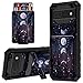 for Google Pixel 6A 5G Wallet Case with Detachable Credit Card Holder and Stand Kickstand Rugged Heavy Duty Shockproof TPU Protective Cover Case for Pixel 6A, Moon Sun Stars
