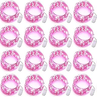 16 Pack White Fairy Lights Battery Operated, 10ft 30 Led Mason Jar Lights,Waterproof Firefly Lights, Silver Wire Mini String Lights for Crafts Bottle Vase Centerpieces Flower Christmas Decoration