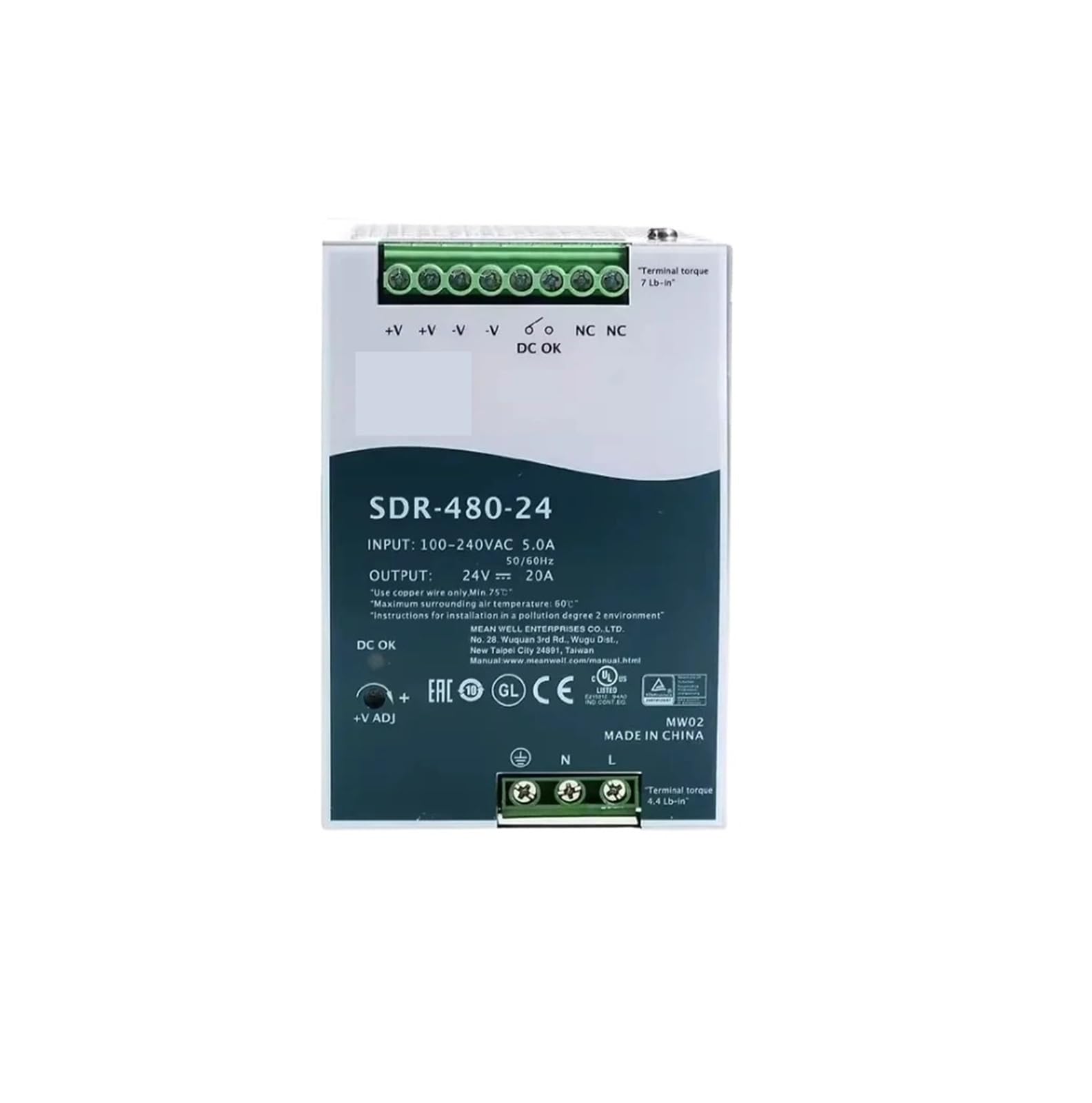 BALYDLUL SDR-480 DC 24V 48V 480W Power Supply(SDR-480-24V)