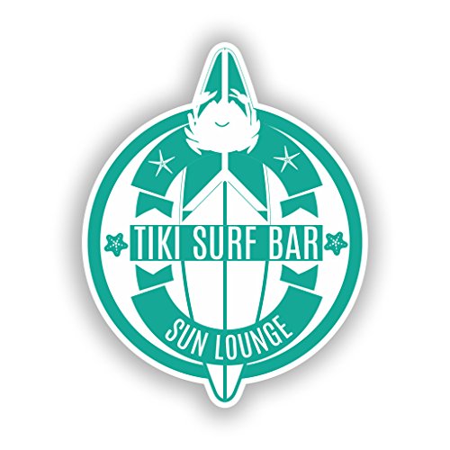 2 x 15cm/150mm Tiki Surf Bar Vinyl Stickers Travel Luggage #10715