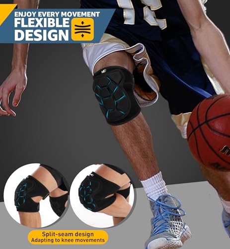 HiRui Flexible Knee Pads for Wrestling with Thick EVA Foam Padding | Anti-Slip Adjustable Collision Avoidance Knee Brace for Men Women Kids Dancers Volleyball Basketball Gardening (Black, X-Large) by HiRui - Image 3