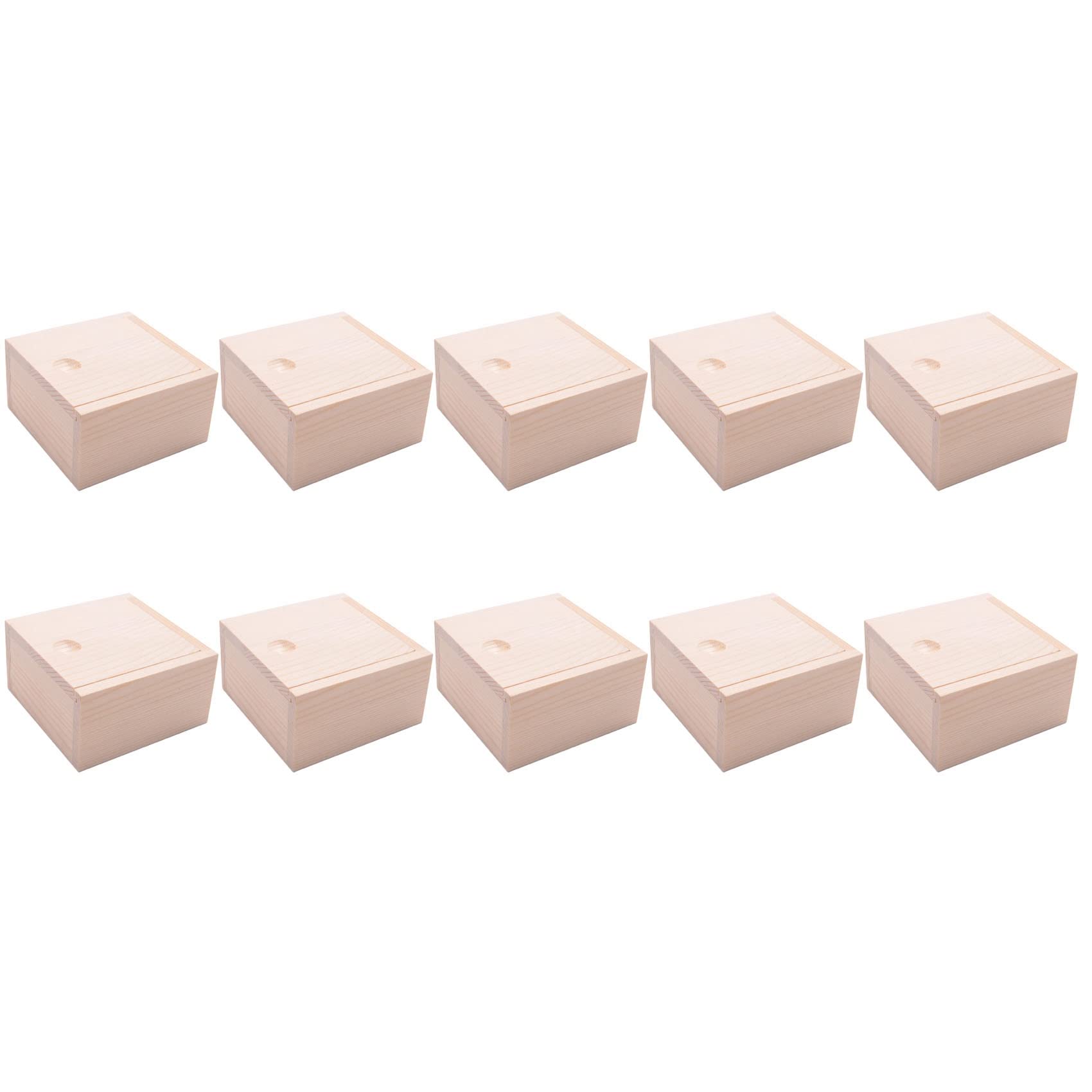 Hndhbfgrt 10X Small Plain Wooden Storage Box Case for Jewellery Small Gadgets Gift Wood Color