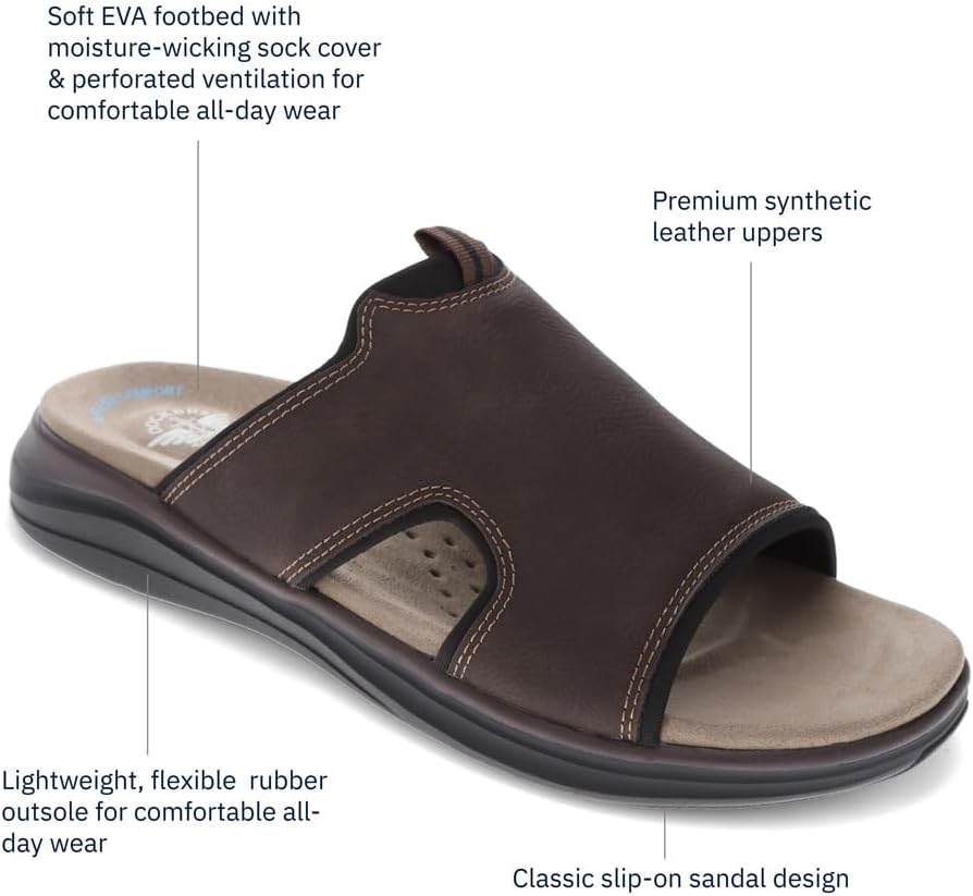 DOCKERS Mens Barlin Casual Slip-On Slide Sandals