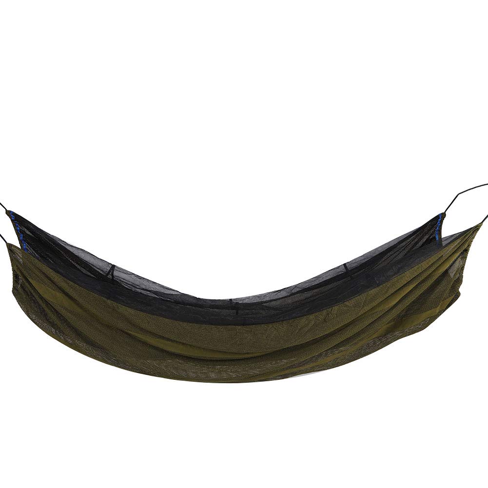 Amaca singola da campeggio portatile all'aperto antizanzare escursionismo zaino in spalla sopravvivenza leggera durevole comoda per campeggio escursionismo viaggi blu verde scuro (Dark Green)