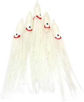 Qty 100 Glow Fish WOW! 3" Squid Skirt Luminous 7.5cm Octopus Skirts Fishing Hoochies Trolling Lures