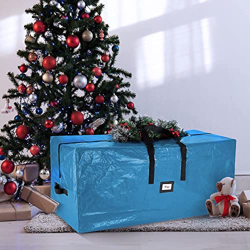 Image of Hearth & Harbor 9 ft Christmas Tree Storage Bag - Artificial Christmas Tree Bag with Reinforced Handles, Dual Zipper, Wide Opening - Large Storage Container for Trees and Decorations, 2 Piece set