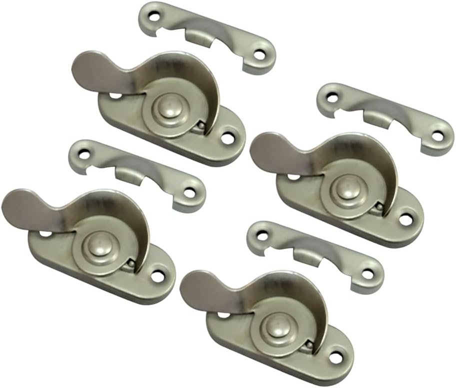 QCAA Steel Window Sash Lock, CTC 2″, Satin Nickel, 4 Pack, Made in