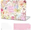 Funda G JGOO compatible con MacBook Neo 13 pulgadas 2026 A3404 | Funda rígida de plástico protectora para laptop Mac Neo con cubierta de teclado y protector de pantalla, Collage vintage de flores y lazo 2