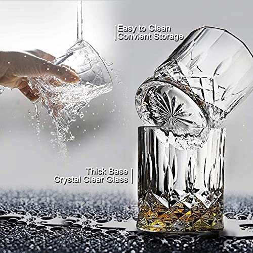 Image of PrimeWorld Premium Two Style Whiskey Glasses Set of 6 Pcs 300 ml Each for Drinking Bourbon /Cocktail Glasses /Bar Whisky Glasses