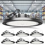 ELEKICO Super Bright 250w UFO LED High Bay Light 35000lm with Plug 5ft Cable (Eqv.1000w Mh/Hps/Hid),5000k High Bay Led Shop Lights Garage Lighting for Garage Factory Workshop Warehouse Barn -6pack