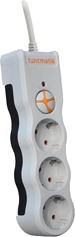 TUNCMATIK TSK19009 POWERSURGE 3-SURGE PROTECTION PLUG-1050 JOULE-WITH CABLE BEYAZ